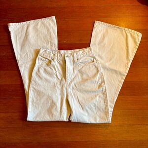 PACSUN Ivory High Rise Flare Jeans